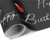 Rode ballon op Happy Birthday Cadeaupapier (Rol Hoek)