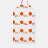 Rode ballon-patroon gelukkige verjaardag cadeaulabel (Achterkant)