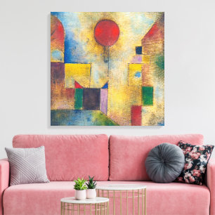 Rode ballon Paul Klee Canvas Afdruk