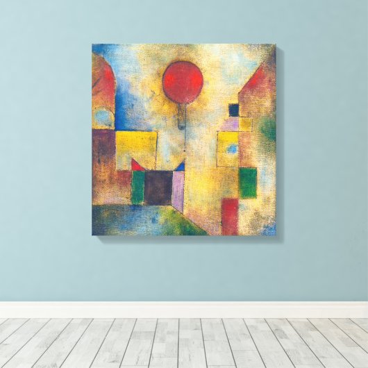 Rode ballon | Paul Klee | Canvas Afdruk (Insitu (Houten vloer))
