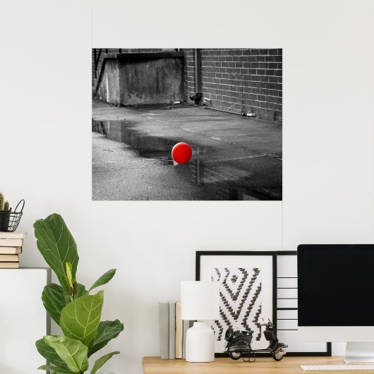 Rode ballon poster (Thuiskantoor)