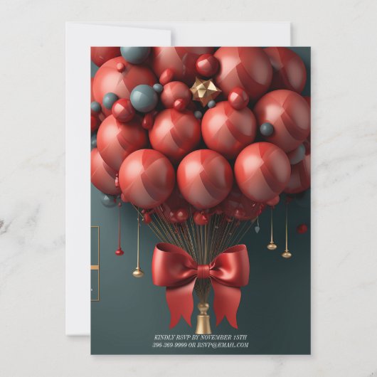 Rode ballon - uitnodiging van de Birthday Party (Achterkant)