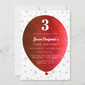 Rode ballon - uitnodiging van de Birthday Party (Voorkant)