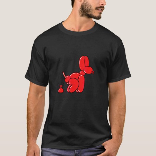 Rode Ballonhond Die PoepT T-shirt (Voorkant)