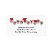 Rode ballonnen Afstuderen Adresetiketten Etiket (Voorkant)