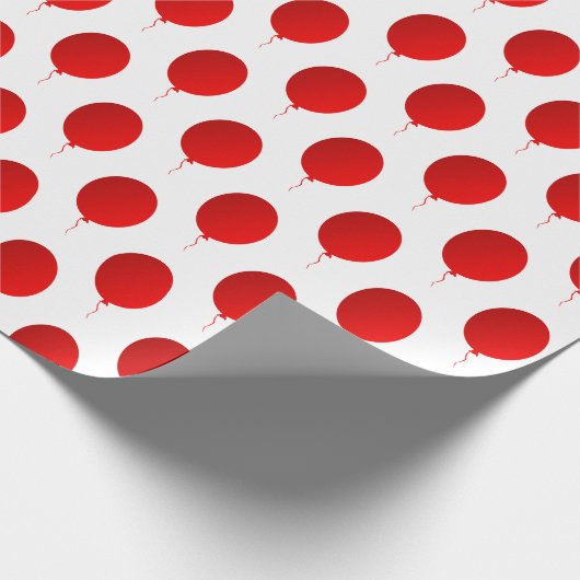Rode ballonnen cadeaupapier (Hoek)