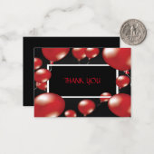 Rode ballonnen dank je kaarten notitiekaartje (Voorkant / Achterkant in situ)