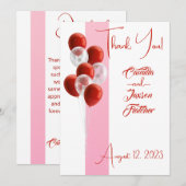 Rode ballonnen. Elegant Bedankt voor je kaart (Voorkant / Achterkant)