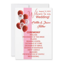 Rode ballonnen. Elegant Ceremony-programma