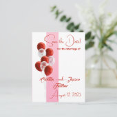 Rode ballonnen. Elegant slaat de datumkaart op Briefkaart (Staand voorkant)