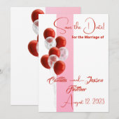 Rode ballonnen. Elegant slaat de datumkaart op Kaart (Voorkant / Achterkant)