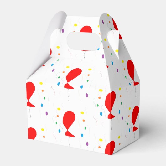 Rode ballonnen met een kleurrijk confetti-patroon bedankdoosjes (Voorkant Zijde)