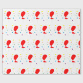 Rode ballonnen met een kleurrijk confetti-patroon cadeaupapier (Vlak)