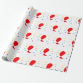 Rode ballonnen met een kleurrijk confetti-patroon cadeaupapier (Uitgerold)