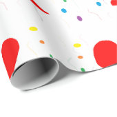 Rode ballonnen met een kleurrijk confetti-patroon cadeaupapier (Rol Hoek)