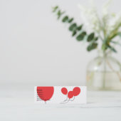 Rode ballonnen - Skinny Mini Visitekaartje (Staand voorkant)