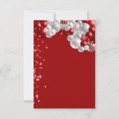 Rode ballonnen van Birthday Bedankkaart (Achterkant)