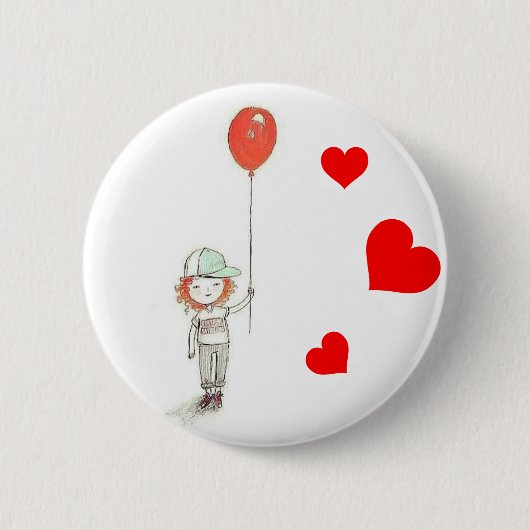 Rode ballonnen voor Ryan Ronde Button 5,7 Cm (Voorkant)