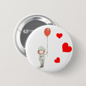 Rode ballonnen voor Ryan Ronde Button 5,7 Cm (Voorkant /achterkant)