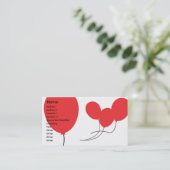 Rode ballonnen - zakelijk visitekaartje (Staand voorkant)