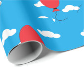 Rode ballonuitsteeksel cadeaupapier (Rol Hoek)