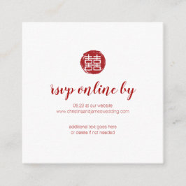 Rode Bamboe & Dubbel Geluk Chinese RSVP Informatiekaartje