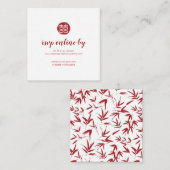 Rode Bamboe & Dubbel Geluk Chinese RSVP Informatiekaartje (Voorkant / Achterkant)