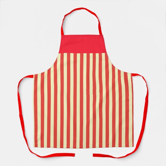 Rode Band Streep Keuken Chef Schort (Voorkant)