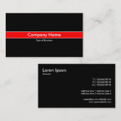 Rode band - Zwart Visitekaartje (Voorkant / Achterkant)