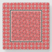 Rode Bandana Boho Prints Stenen Onderzetter (Voorkant)