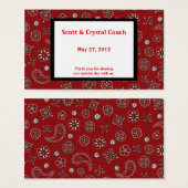 Rode Bandana bruiloft gunst Kaart (Voorkant /achterkant)