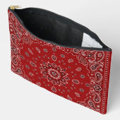 Rode Bandana Paisley Grote Rits Accessoire Zak Etui (Open)