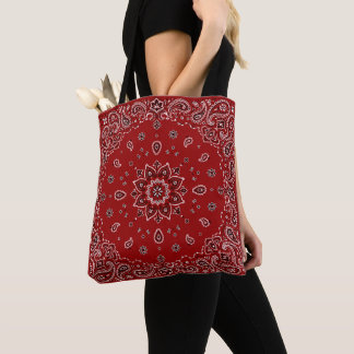 Rode Bandana Paisley Tote Tas | Dagelijkse Meeneem