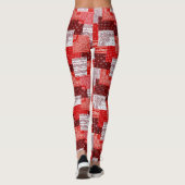 Rode Bandana Patchwork Paisley Naaipatroon Leggings (Achterkant)