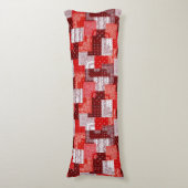 Rode Bandana Patchwork Paisley Naaipatroon Lichaamskussen (Voorkant Verticaal)