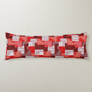 Rode Bandana Patchwork Paisley Naaipatroon Lichaamskussen