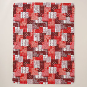 Rode Bandana Patchwork Paisley Naaipatroon Sherpa Deken