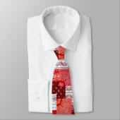 Rode Bandana Patchwork Paisley Naaipatroon Stropdas (Gebonden)