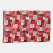 Rode Bandana Patchwork Paisley Naaipatroon Theedoek (Horizontaal)