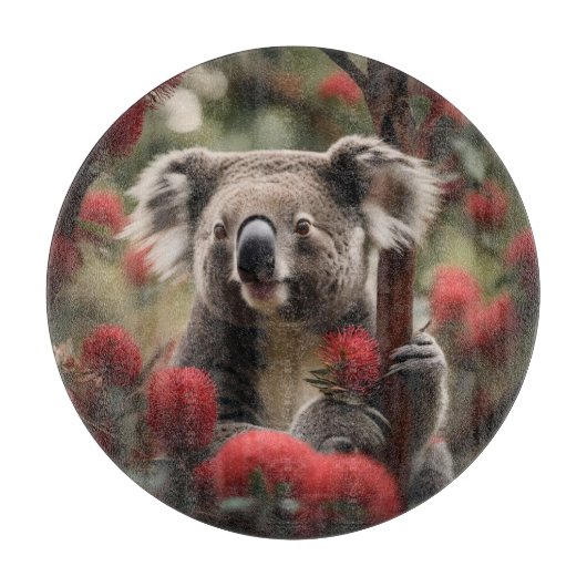 Rode Banksia boom met Koala Beer, Snijplank (Voorkant)