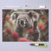 Rode Banksia boom met Koala Beer, Tissuepapier (Craft)