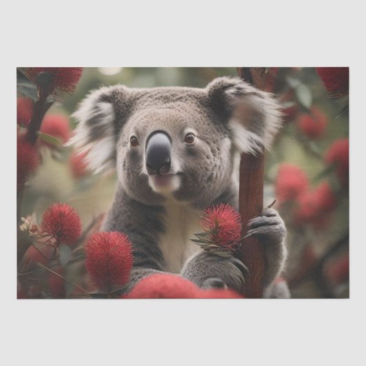 Rode Banksia boom met Koala Beer, Tissuepapier (Voorkant)