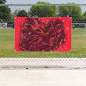 Rode banner die op de Sterrennacht loopt (Insitu)