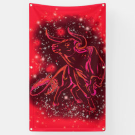 Rode banner die op de Sterrennacht loopt