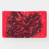 Rode banner die op de Sterrennacht loopt (Horizontaal)