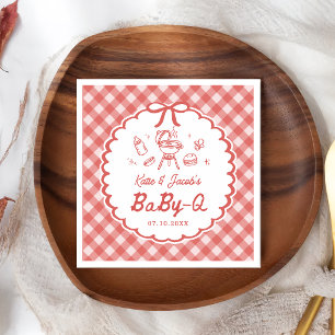 Rode Barbecue Baby-Q Baby Shower Servetten