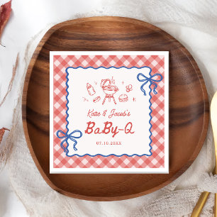 Rode Barbecue Baby-Q Baby Shower Servetten