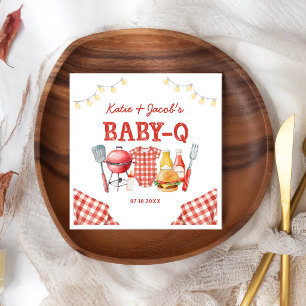 Rode Barbecue Baby-Q Baby Shower Servetten