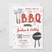 Rode Barbecue Baby shower BaByQ BBQ Kaart (Voorkant)