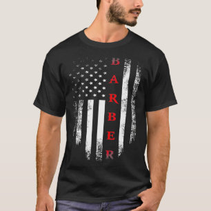 rode Barber-Amerikaanse vlag T-shirt
